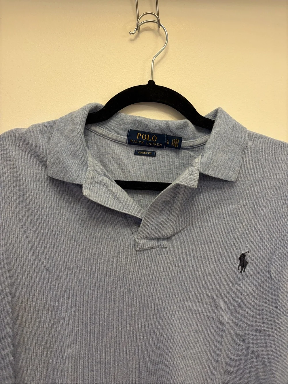 Polo Ralph Lauren Classic Fit Polo Shirt Men's Large Heather Blue 100% Cotton